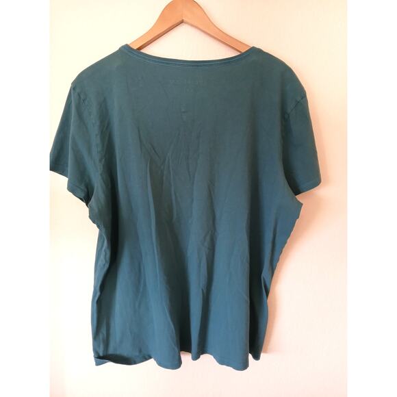 Life is Good Mountain Sunrise Green Crusher Lite V-neck Tee - Picture 2 of 5